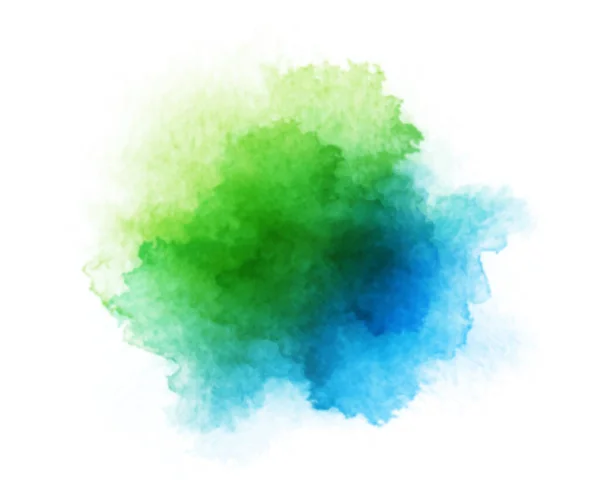 Abstrato Aquarela Azul Verde Sobre Fundo Branco Cor Desenhada Mão —  Vetores de Stock