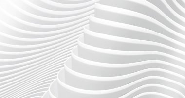 3D white wavy background for business presentation. Abstract gray stripes elegant pattern. Minimalist empty striped blank BG. Halftone monochrome design with modern minimal color illustration. clipart