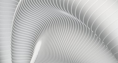 Beyaz çizgili arkaplan, üç boyutlu soyut gri iç içe geçme kalıbı, yarı ton tek renkli tasarım, modern minimal renk çizimi