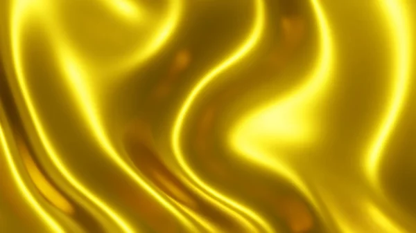 Guld Metall Struktur Med Vågor Flytande Gyllene Metalliskt Silke Vågig — Stockfoto