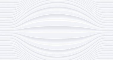 3B dalga desenli soyut beyaz arkaplan, iş sunumu için en az beyaz gri çizgili vektör arkaplan illüstrasyonu.