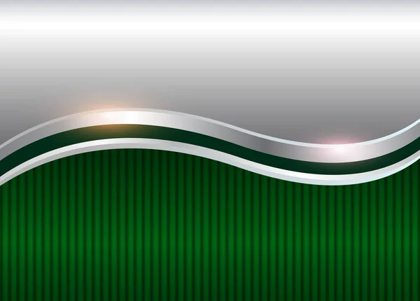 Business Elegant Background Silver Green Metallic Striped Pattern Vector Illustration — Stock Vector