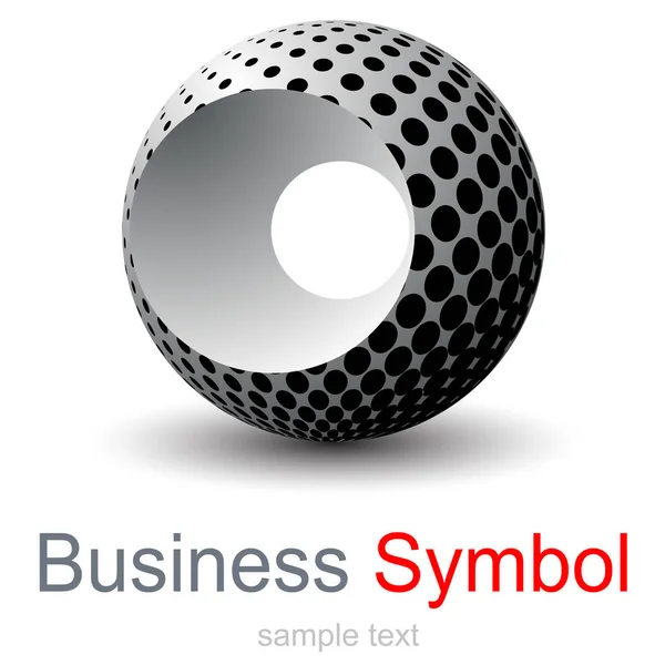 Abstract Business Symbool Bol Met Stippen Patroon Grijs Met Zwart — Stockvector