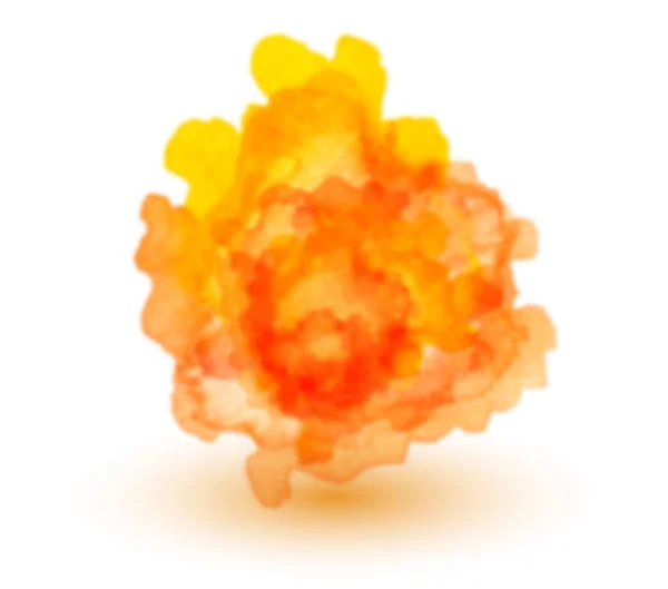 Abstrakter Hintergrund Orange Tinte Splash Feuer Symbol Aquarell Aquarell Farbverlauf — Stockvektor