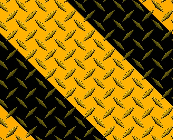 Black Yellow Iron Surface Background Diamond Plate Texture Pattern Technology — Stock Vector