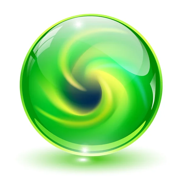 Cristal 3D, esfera de vidro —  Vetores de Stock