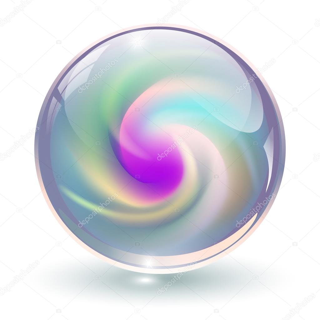 3D crystal, glass sphere