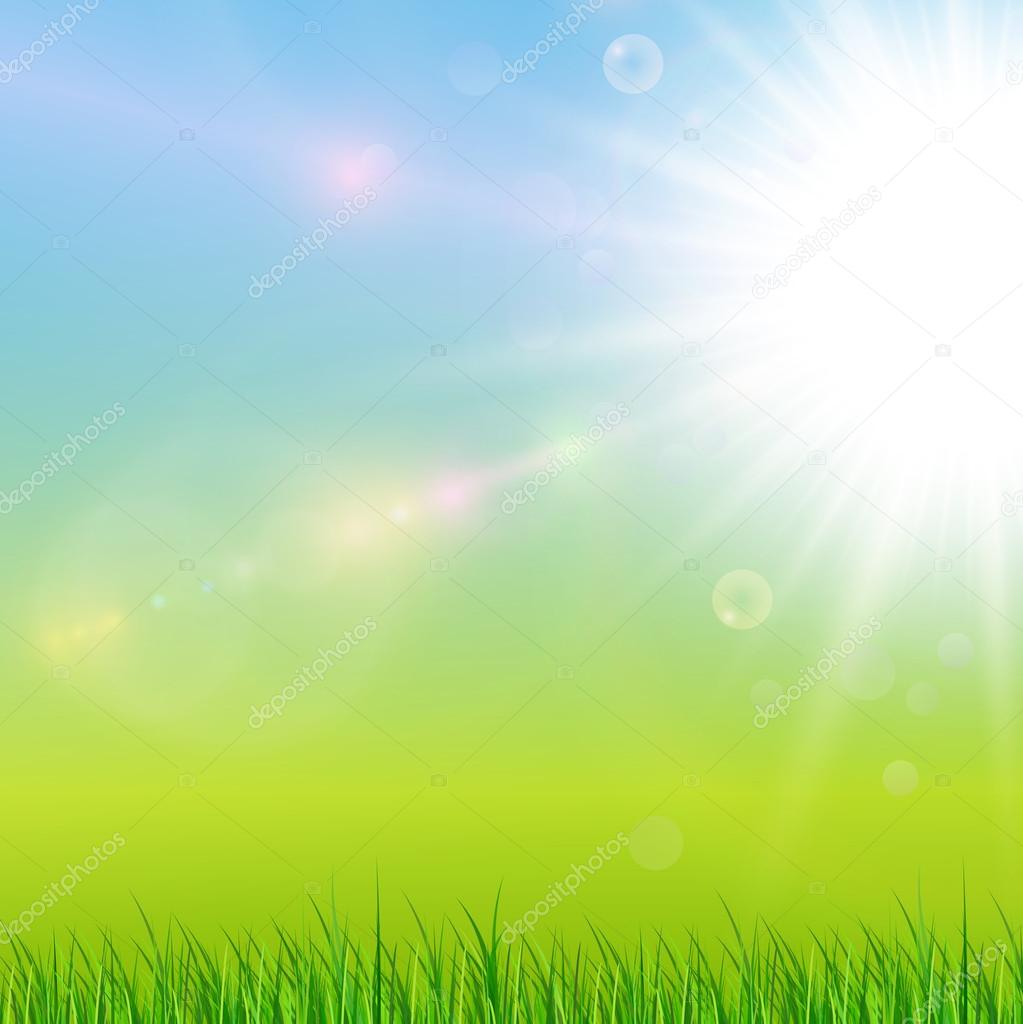 Sunny green background