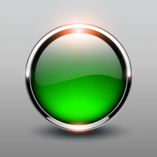 Bouton vert brillant — Image vectorielle