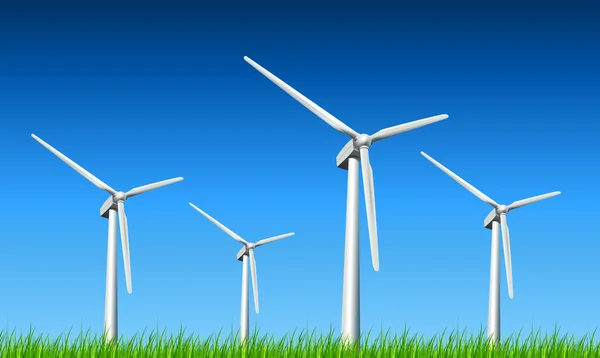 Windturbines achtergrond — Stockvector