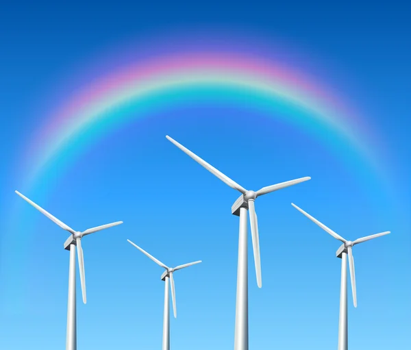 Wind turbines background — Stock Vector