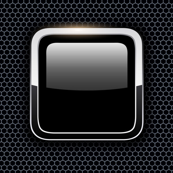 Empty icon with chrome metal frame