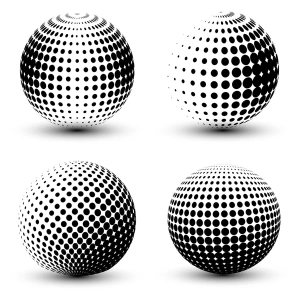 3D-vector halftoon bollen — Stockvector