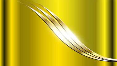 Dalgalı desenli altın arkaplan, iş altın metalik arkaplan, vektör illüstrasyonu