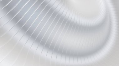 Beyaz çizgili arkaplan, 3D çizgiler tasarımı, soyut dalgalar, iş sunumları için gümüşi beyaz arkaplan, 3D illüstrasyon.