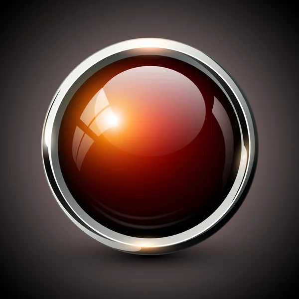 Bouton rouge brillant — Image vectorielle