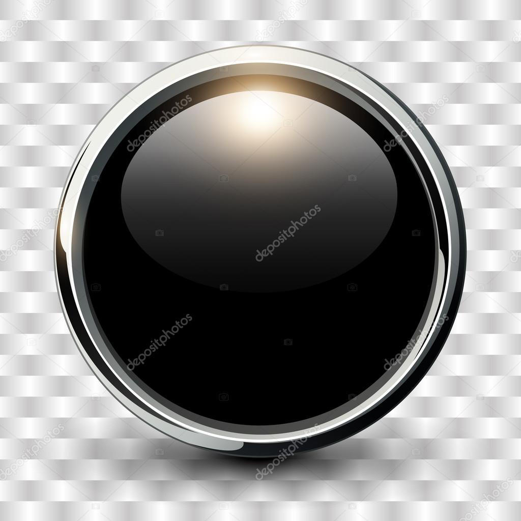 Black shiny button