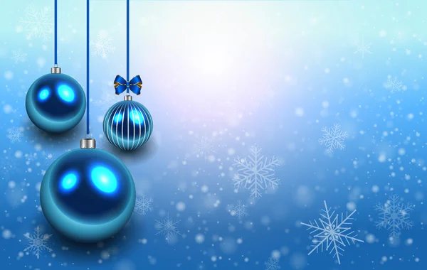 Fondo de Navidad con bolas brillantes — Vector de stock