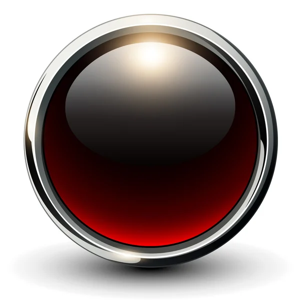 Bouton rouge brillant — Image vectorielle