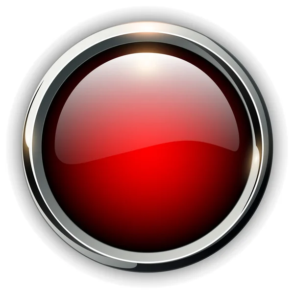 Bouton rouge brillant — Image vectorielle