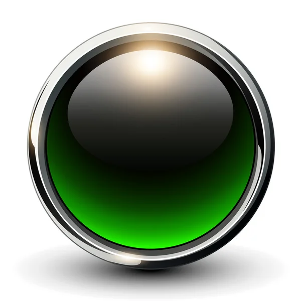 Bouton vert brillant — Image vectorielle