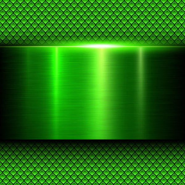 Fundo verde textura metálica — Vetor de Stock