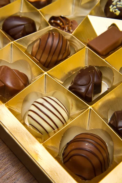 Töltött csokoládé doboz — Stock Fotó