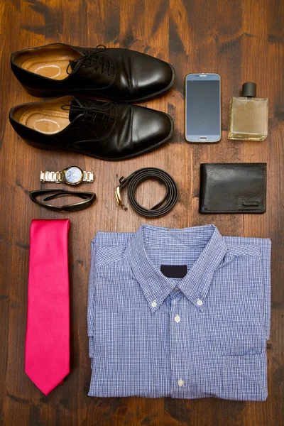 Close up of formal clothes and personal stuff — Stock Photo, Image