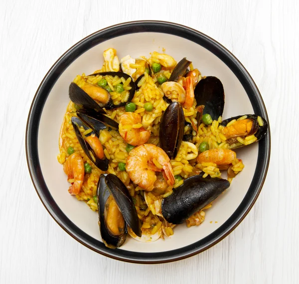 Paella com frutos do mar — Fotografia de Stock