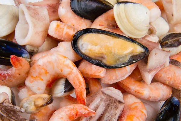 Seafood zmrazené jako pozadí — Stock fotografie