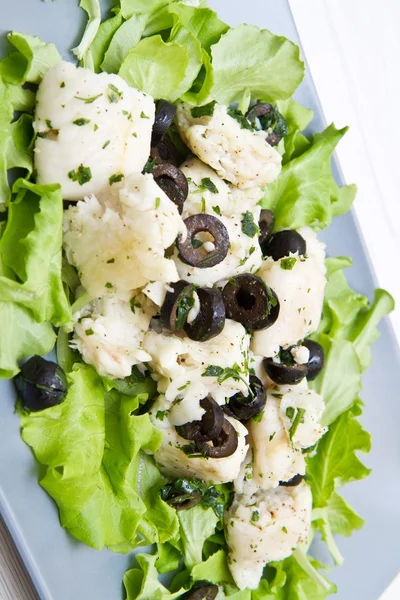 Dish of cod salad — Stock Photo, Image