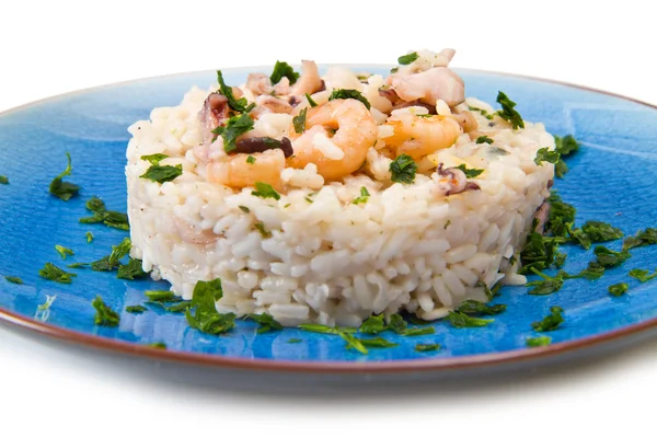 Heerlijke rijst met zeevruchten — Stockfoto