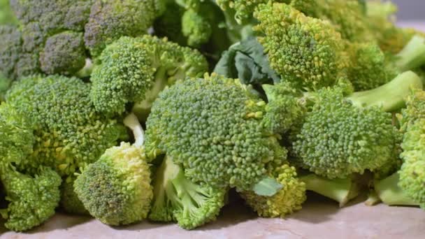 Gruppo Broccoli Verdi Freschi — Video Stock