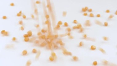 Beyaz arkaplanda izole buğday taneleri