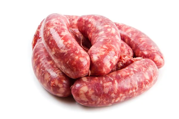 A fresh sausage isolated on white background — Stock Photo, Image