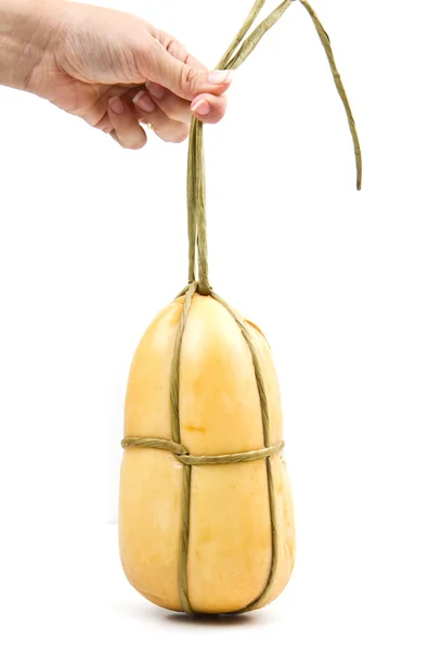 Scamorza, typické italské uzený sýr — Stock fotografie