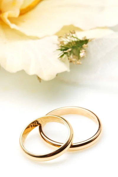 Couple of gold wedding rings — Stock Photo, Image