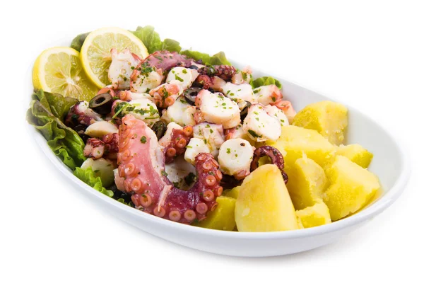 Octopus salad with potatoes — Stock Photo, Image