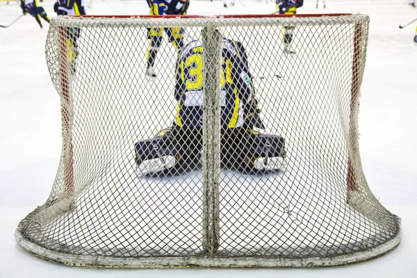 Portero de hockey sobre hielo — Foto de Stock