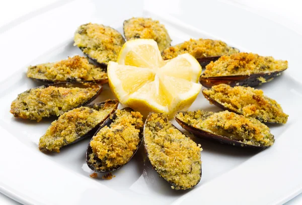 Mussels au gratin — Stock Photo, Image