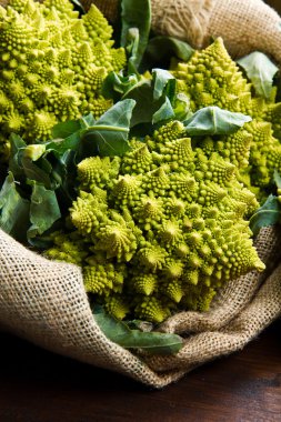 Romanesco brokoli lahana ahşap üzerine
