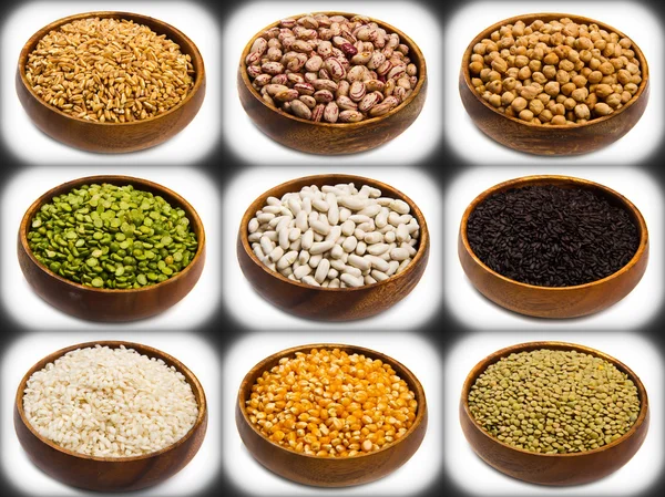 Collage of different type of legumes — Stock Photo, Image