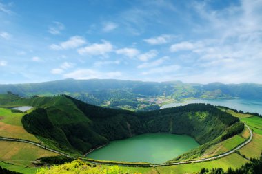 Sete Cidades güzel göl, Azores, Portekiz Europe 