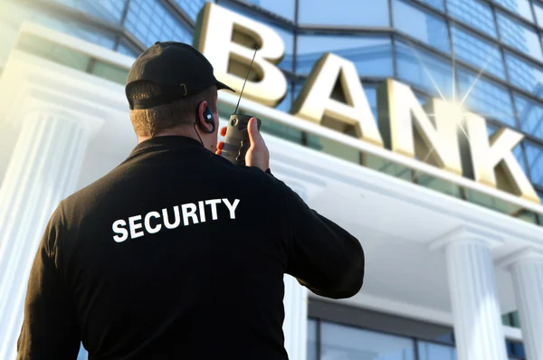 Agente de segurança bancária — Fotografia de Stock