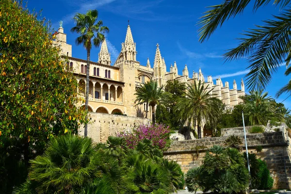 The Cathedral of Santa Maria of Palma and Parc del Mar  Majorca, Royalty Free Stock Images