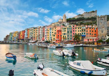 güzel Portovenere - Ligurian kıyısında İtalya'nın