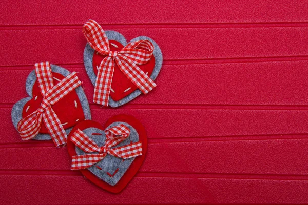 Valentine heart on red background — Stock Photo, Image