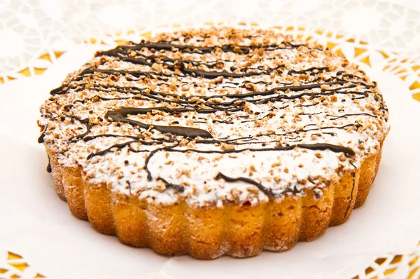 Tarta de chocolate en una tabla de madera —  Fotos de Stock