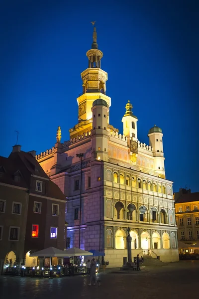 Altes Rathaus in Posen - Foto aus der Nacht lizenzfreie Stockfotos