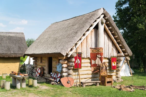 Altes slawisches Dorf in Polen Stockbild